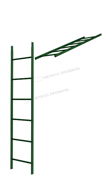 Лестница кровельная стеновая дл. 1860 мм без кронштейнов (6005) ― заказать в Белово недорого.