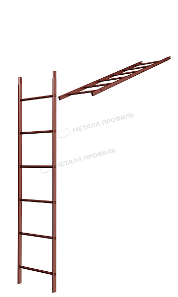 Лестница кровельная стеновая дл. 1860 мм без кронштейнов (3011) ― купить в Компании Металл Профиль недорого.