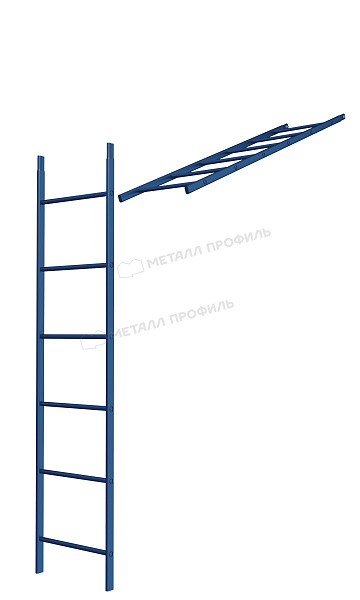 Лестница кровельная стеновая дл. 1860 мм без кронштейнов (5005) ― приобрести по умеренным ценам в Белово.